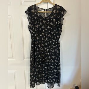 Maurices Black Floral Midi Dress for fall